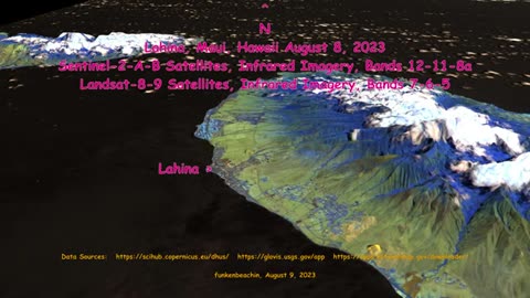 Lāhaina Fire, Maui, Hawaii, August 8, 2023, Before, Satellite Infrared Imagery