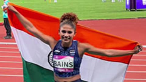 "Indian Athletes Strike Gold: Bains Wins 1500m, Yarraji Sets Record in 60m Hurdles"