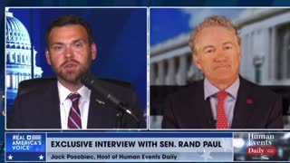 Sen. Rand Paul tells Jack Posobiec "I think it's a real crime what they did to President Trump."