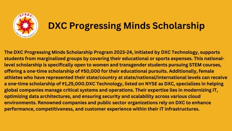 DXC Progressing Minds Scholarship for undergraduate student