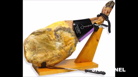 Iberico Ham Acorn-fed Bellota 100% Pure Breed (shoulder) Bone in from Spain + Ham Stand