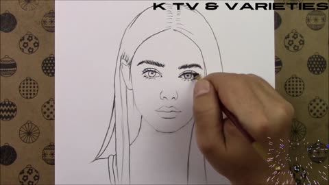 How to draw a beautiful lady's face by Pencil. Pencil Sketch.