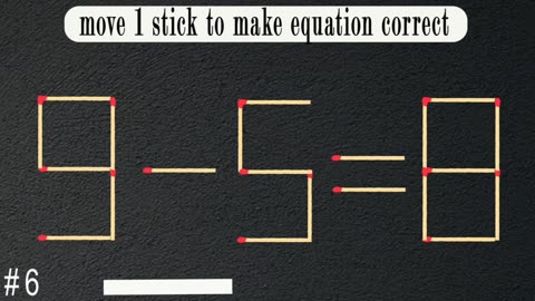 Move 1 matchstick to make the equation correct #puzzle #matches #matchstickpuzzle