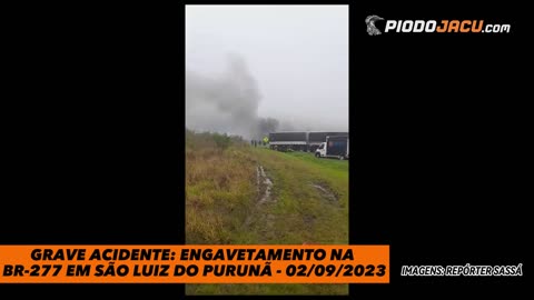 Tragédia: Engavetamento na BR-277 em São Luiz do Purunã - 02/09/2023