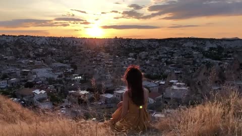 Romantic Türkiye, the sunset of Greme Town