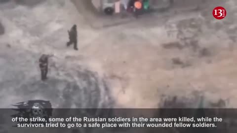 After coming under attack in houses where they were hiding, Russians look for a shelter