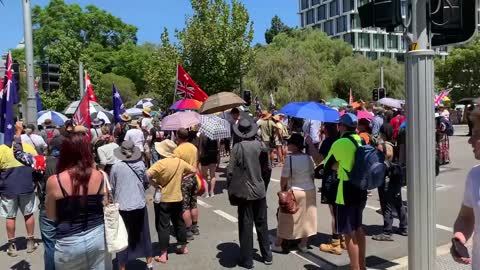 Perth Western Australia freedom rally against vaccine mandate