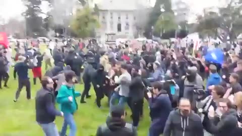 March 4 2017 Battle for Berkeley II 1.7 based stickman fighting Antifa along with others