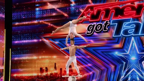 Duo Dadiva defies gravity with UNFORGETTABLE Rolla Bolla act - Auditions - AGT 2023
