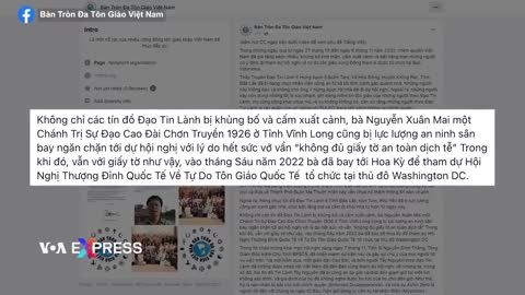Việt Nam cấm xuất cảnh, sách nhiễu tín đồ dự Hội nghị Tự do Tôn giáo ĐNÁ VOA Tiếng Việt