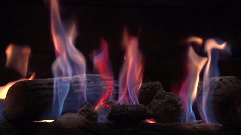 Relaxing with Crackling Fire Sounds. Fireplace Background 2 Hr