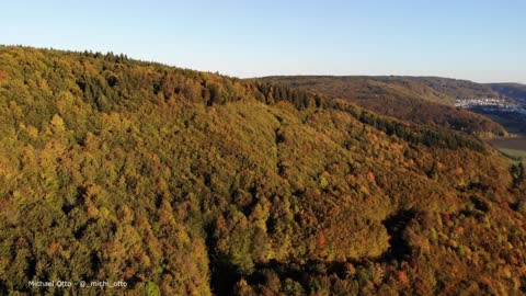 Drone flight footage of beautiful german landscape nice view on sundaymorning