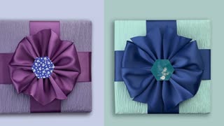 DIY Gift Wrapping - Multilayer Ribbon Bow Wrapping