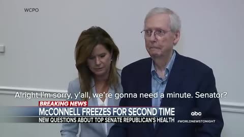 Sen. mcConnell Freezes for 2nd time in front of reporters.