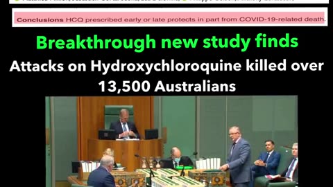 ATTACKS ON HYDROXYCHLOROQUINE KILLED OVER 13,500 AUSTRALIANS