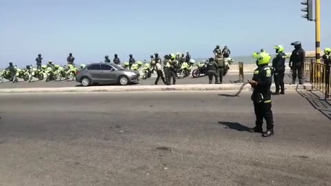 Protesta de taxis en Cartagena