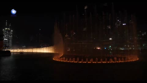 Burj Khalifa: The tallest building in the world at night view.