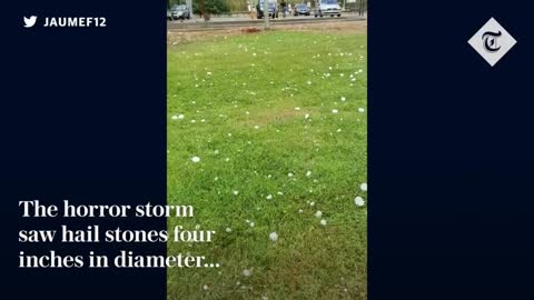 Giant hailstones kill toddler and injure 30 in Spain