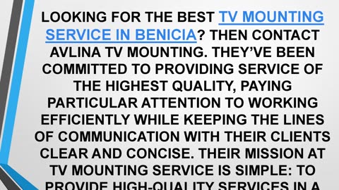 Best TV Mounting Service in Benicia