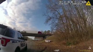 Body cam shows a semi truck crashing into a state trooper's unit on Highway 167 in Cabot