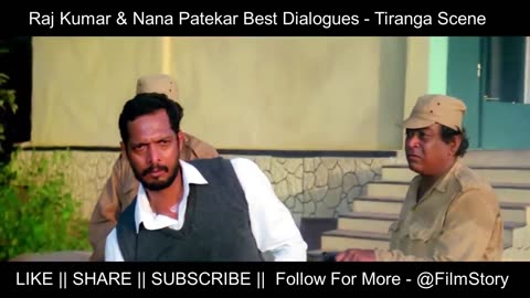 Raj Kumar & Nana Patekar Best Dialogues - Tiranga Climax Scene