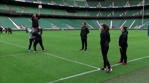Duchess of Cambridge plays with England rugby team