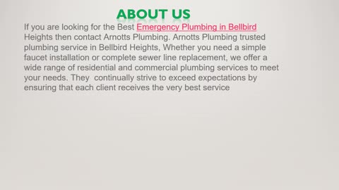 The Best Emergency Plumbing in Bellbird Heights