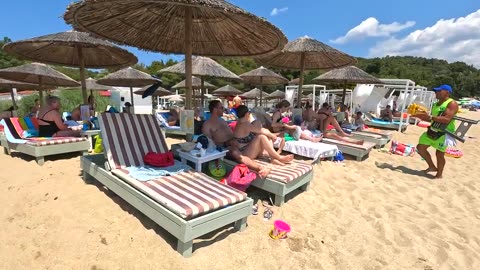 BIKINI BEACH - Greece beach - Kalogria Halkidiki 🏖️ Beach Walk 2023