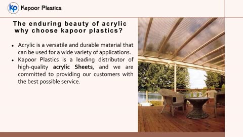 The Enduring Beauty of Acrylic: Why Choose Kapoor Plastics?