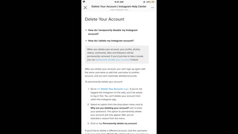 How to delete Instagram account