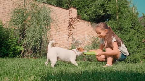 Cute kids and pet animals