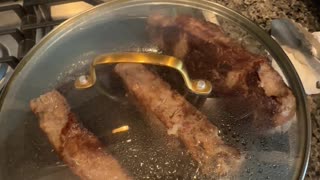 New York Strip pan searing