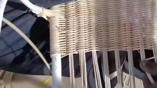 How stackable rattan seats are woven.