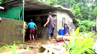 House gets swept away in India flood