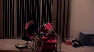 Nick Curley Drumming, 3-years old