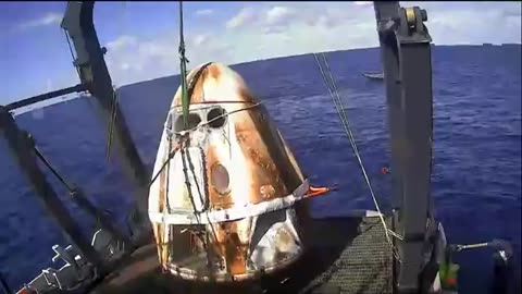 SpaceX crew dragon return from space station on demo-1