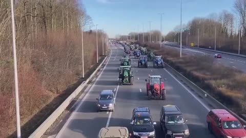 The farmers protest have now spread to Belgium.