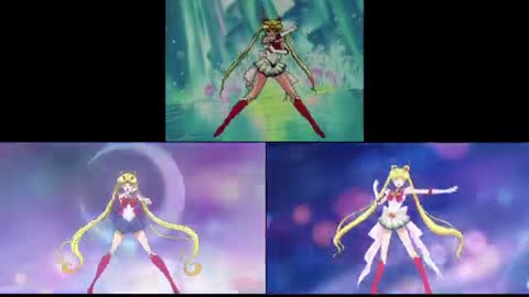 Sailor Moon Speech Sequence Comparison ( SuperS Crystal VS Eternal )