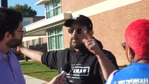 Fetterman supporter LOSES it on reporter who asks about Fetterman grabbing a gun and chasing after a black man.