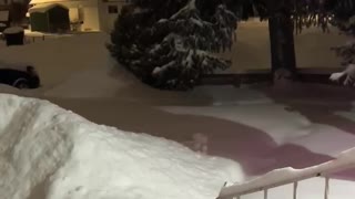 Leaping Into the Snow in Slow Motion