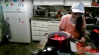 Maria makes tomato sauce from scratch