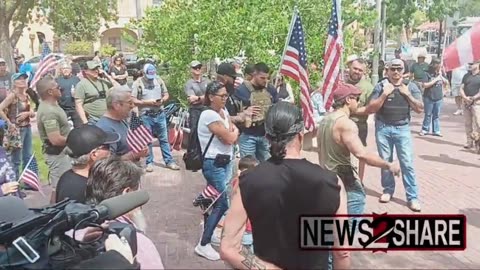 ARMED citizens protest at NM Capitol, police do not enforce Governor's unlawful order.