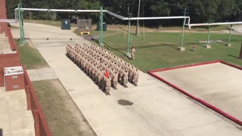 Platoon Of Marines Performs Flawless Trick Drill