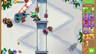 BTD 6 Alpine Run CHIMPS Mode with Super Monkeys and Darts