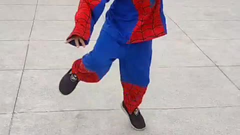 cute spiderman in action