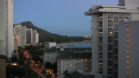 Waikiki evening looking down