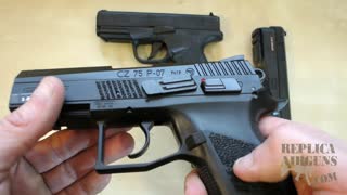 ASG Bersa BP9CC - CZ 75D Compact - CZ 75 P-07 Duty CO2 Airsoft Pistol Table Top Review