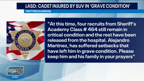 Cadet hit by wrong-way driver in 'grave condition'