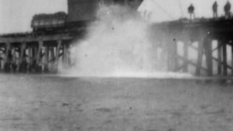 Building A Harbor At San Pedro, California (1901 Original Black & White Film)