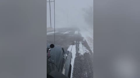SNOW JOKE: Gale Force Winds Send The Snow Drifting Across Road In Colorado